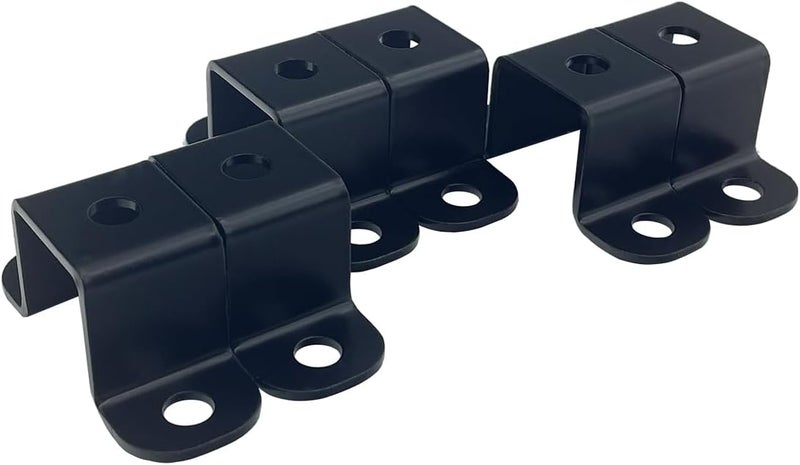 Jouray 6 PCS 1x1" Square Pipe Tube Strap Clamps,1 inch metal u shaped bracket, steel u clamp bracket for mounting,Black - Image 1